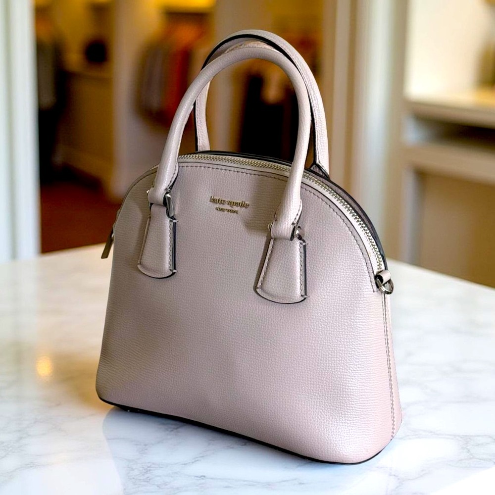 Authentic Kate Spade Soft Pink Leather Satchel Crossbody Handbag - Picture 3 of 16